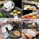HaSteeL Griddle Accessories Set of 20, Complete Stainless Steel Griddle Spatula Tools with 9” Melting Dome, Heavy Duty Metal Spatulas Choppers Cast Iron Grill Press for Flat Top Teppanyaki BBQ Outdoor by GreenHaven Gardens