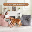 Hobestluk Bean Bag Chair for Adult Small Bean Bag Chairs with Arms Furry Beanbag Chair with Foam Filler Stuffed Bean Bag Sofa for Reading in Bedroom Living Room and Dorms(Pink) by CozyNest Decor