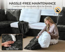 Oversized Modular Sofa Comfy Cloud Couch with Storage, Extra Deep Plush Sectional Sofa Set for Living Room, Covers Washable, Chenille, Olar (Black, 6-Seater with 3 Ottomans, Sleeper) by CozyNest Decor