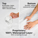 Waterproof Crib Mattress Protector Cover Fitted - 2-Pack Quiet Baby Crib Mattress Pad Sheets, 52" x 28" Soft Quilted Cotton Baby Sheet, Machine Washable, Easy Fit, Durable (Pearl Gray/Quin) by TinyTreasures Baby Boutique