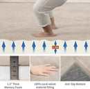ACOMOPACK Baby Play Mat for Floor,1.3" Thick Memory Foam Area Rug for Living Room,Soft Velvet Crawling with Non-Slip Bottom for Kid,Toddler,79"×157" Tummy Time Nursery Rugs,Yoga（Beige） by CozyNest Decor