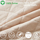 Brandream Baby Crib Bedding Sets for Girls Boys Gender Neutral Boho Bohemian Farmhouse Chic Classic Quilted Plaid 6-Piece Nursery Bedding Set - 100% Washed Cotton Beige by TinyTreasures Baby Boutique