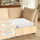 Modular Sectional Sofa, 130.7 Inch U Shaped Couch Set for Living Room, 4-Seater Comfy Cloud Couches with Two Movable Ottoman, DIY Combination, Plush Corduroy, Beige by CozyNest Decor