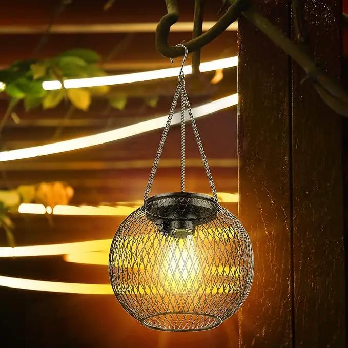 Solar Lantern Outdoor, KagoLing Upgraded Hanging Solar Lights Outdoor Garden Christmas Decorations Decorative Lighting Solar Powered Waterproof Tree Lantern for Garden Yard Patio Pathway, 4 Pack, photo 2 of 6
