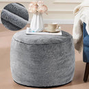 Round Ottoman Foot Rest for Couch 20"x15" Foot Stool Ottoman Pouf with Foam Chunk Filling Small Ottomans Foot Stools Poufs for Living Room Dark Grey Poof Hassocks and Ottomans Soft Foot Rest for Chair by CozyNest Decor