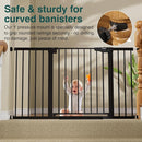 Cumbor 2 Pack 29.7-54.2" Baby Gate for Stairs, Mom's Choice Awards Winner-Auto Close Dog Gate for doorways, Easy Install Pressure Mounted Pet Gate Indoor, Walk Thru Wide Safety Gate for Dog, Black by TinyTreasures Baby Boutique