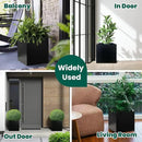 Galvanized Steel Planter Box Black Metal Planter Large Square Indoor Outdoor Planters Cube Steel Heavy Duty Flower Pot 16Inch Powder Coating Modern Commercial Residential for Patio, Deck, Yard, Garden by CozyNest Decor