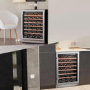 Ca'Lefort 24 Inch Wine Fridge, 54 Bottle Wine Cooler Refrigerator, 40-65°F Wine Refrigerator Glass Door, 3 LED Wine Fridge, Built-in or Freestanding Wine Fridge for Home/Bar/Kitchen (5.65 cu.ft) by CozyNest Decor