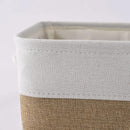 Rectangular Fabric Storage Baskets for Organizing, Shelves, Decorative & Gift (White & Peru) by TinyTreasures Baby Boutique