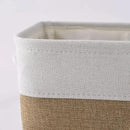 Rectangular Fabric Storage Baskets for Organizing, Shelves, Decorative & Gift (White & Peru) by CozyNest Decor
