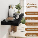 Black Floating Shelves 36 Inch Long, 12 Inch Deep Floating Shelves for Wall, 36 x 12 Shelves for Wall Storage & Display, 2" Thick Floating Shelf for Bathroom, Living Room, Bedroom, Set of 2 by CozyNest Decor