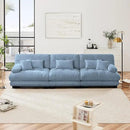 Modular Sectional Sofa, Comfy Cloud Couch 3 Seater Couch, Sectional Couches for Living Room, Modern Chenille Oversized Couches for Bedroom, Sleeper Deep Seat Sofa with Throw Pillows, Blue by CozyNest Decor