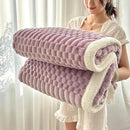 UKELER Sherpa Bed Blanket 80 × 90 inch, Ultra Soft Queen Size Throw Blankets for All Season, 470 GSM Cozy Plush Striped Fleece Blanket for Bedroom Living Room Dorm Hostel Sofa Camping, Purple by CozyNest Decor