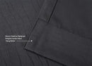 MIUCO Room Darkening Texture Linen Look Blackout Grommet Curtains for Office Set of 2 52x84 Inch Long Black by TinyTreasures Baby Boutique
