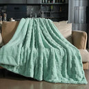 Pawque Super Soft Cozy Throw Blanket Queen Size for Couch Bed, Fluffy Sherpa Fleece Reversible Thick Warm Fuzzy Blanket for All-Season, 3D Checkered Jacquard Decorative Blankets, Sage Green, 90"x90" by CozyNest Decor