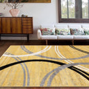 Rugshop Modern Wavy Circles Design Area Rug 10' x 14' Yellow by TinyTreasures Baby Boutique