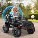 ANPABO 24V 2 Seater Ride On Car for Kids w/EVA Tires, 4X200W Motors, 4 Shock Absorbers, 2.4G Remote Control, Bluetooth Radio, LED Headlights & Searchlights, Electric Car for Kids Ages 3-8, Black by TinyTreasures Baby Boutique