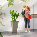 Outsunny Tall Planters for Outdoor Plants Set of 3, 28 in Taper Planters with Drainage Holes, Indoor Grande Plant Pots, Front Porch Decor, Grey by CozyNest Decor
