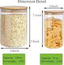 Glass Storage Jars Set Elegant Containers with Airtight Bamboo Lids, Perfect for Kitchen Organization - Flour, Rice, Pasta, Sugar, Coffee Beans (2 packs(37oz) / 2 packs(111oz)) by CozyNest Decor