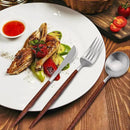 Matte Silver Silverware Set With Brown Handle, Vanys 20 Piece Stainless Steel Cutlery Flatware Set, Kitchen Utensil Sets for 4, Tableware With Knife Spoons And Forks Set, Satin Finished Polished by CozyNest Decor