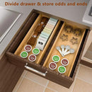 Drawer Organizer Storage Box Kitchen - Wood Stackable Tray Utensil Organizer for Office Drawers,Cabinets,Shelves,Pantry,or Bathroom Counter,Drawer Dividers for Silverware Set of 2（15x6x2.5inch） by CozyNest Decor
