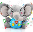 STEAM Life Baby 3-6 Months Boy Gifts Musical Toys Plush Elephant Infant 0-6 6-12 Month Light Up Stuffed Aminal for Newborn Toddler by TinyTreasures Baby Boutique