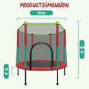 55IN Trampoline for Kids - Indoor/Outdoor Play with Enclosure Net - Easy to Assemble Recreational Trampoline - Red by TinyTreasures Baby Boutique