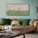 amatop Framed Large Floral Wall Art Modern Botanical Canvas Print Flower Field Wall Decor Abstract Landscape Picture Blooming Flower Forest Pink Green Artwork for Living Room Bedroom Office 48x24 in by CozyNest Decor