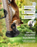 Bird Feeders for Outdoors Hanging,Finch Feeders for Outside,Chew-Proof Hanging Bird Feeder,Rust-Proof Birdfeeder,Squirrel Proof 6 Ports Metal Bird Feeder,14 Inch,1 Pack,Black by CozyNest Decor