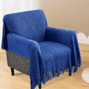 inhand Knit Klein Blue Throw Blanket for Couch, Soft Living Room Home Decor Knitted Twin Size Blanket, Outdoor Lightweight Breathable Summer Blanket, Farmhouse Warm Woven Decorative, 60"x80" by CozyNest Decor