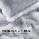 Luxury Faux Fur Blanket - Soft Warm Plush Blankets for Couch Sofa Bed, Fluffy Thick Throws for Bedroom, Office, Living Room, Decorative Reversible, Not Easy to shed- 60"x80", Grey/White by CozyNest Decor