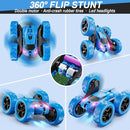 Remote Control Car, RC Cars Toys for Kids Ages 6-12, 4WD Stunt Car with LED Lights & 360° Flips, 2.4GHz, Upgraded USB-C Modular Batteries, 8-10 Year Old Boys Birthday Gift 1-Blue by TinyTreasures Baby Boutique