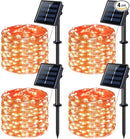 JMEXSUSS 4 Pack Orange Solar Fairy Lights, Total 400 LED 132 FT Orange Halloween Light, 8 Modes Copper Wire Solar String Lights Outdoor Waterproof for Halloween Garden Yard Tree Christmas Decor by GreenHaven Gardens