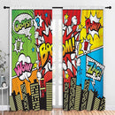 Superhero City Wars Explosion Rod Pocket Blackout Curtains for Boy Girl Bedroom, Colorful Comics Ar Thermal Insulated Home Window Drapes for Living Room Darkening, 84x72 inch by TinyTreasures Baby Boutique