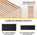 CREWORKS Bee Hive Boxes Starter Kit, Langstroth Beehive for Bee Keeping, 4 Layer Bee House with 20 Medium and 20 Deep Frames & Foundations, Beekeeping Supplies with Plastic Queen Excluder and Nails by GreenHaven Gardens