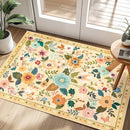 Floral 2x3 Area Rug Machine Washable Soft Print Boho Carpet Non Slip Doormat Low Pile Flower Area Rugs for Living Room Bedroom Nursery Kitchen Dining Room Indoor-Ivory/Yellow by TinyTreasures Baby Boutique