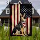 FLAGWIX Flags - German Shepherd American Flag MRPSL196F, Garden Flag (11.5" x 17.5") - USA House Garden Flags Premium Polyester - Decorative Outdoor Flags by GreenHaven Gardens