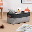 DULLEMELO Small Storage Baskets for Shelves, Small Fabric Collapsible Rectangular Storage Bins for Shelves, Closets, Nursery, Home, Office, Empty Gift Baskets (6-Pack, Black&Gray) by TinyTreasures Baby Boutique