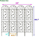Metal Garden Trellis Rustproof Trellis for Climbing Plants Outdoor Flower Support Bird Deco (Brown-4 Pack, 86.7"x19.7") by GreenHaven Gardens