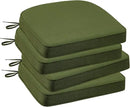 Outdoor Round Corner Seat Cushion, 17"x16"x2", Set of 4, Non Slip Seat Cushion Pads with Removable Cover for Patio Furniture, Garden Yard Lawn, Deep Forest Green by GreenHaven Gardens