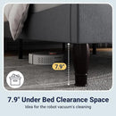 Allewie Queen Size Bed Frame with Adjustable Velvet Tiara Headboard, Upholstered Diamond Button Tufted Platform Bed, Wood Slats Support, No Box Spring Needed, Light Grey by CozyNest Decor