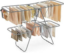 SONGMICS Clothes Drying Rack, Foldable 2-Level Laundry Drying Rack, Free-Standing Laundry Airer, with Height-Adjustable Wings, 33 Drying Rails, Sock Clips, Gray ULLR053G02V1 by CozyNest Decor