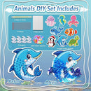 JRD&BS WINL Magical Ocean Animal Poke Art - Dolphin, Jellyfish, Seahorse, Turtle, Octopus | No-Mess Craft Kit for Kids 4-9 | Marine Biology Learning Toy | Creative Gift for Preschoolers by TinyTreasures Baby Boutique