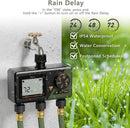 Diivoo Sprinkler Timer 3 Zone, Water Hose Timer 3 Outlet for Garden, Programmable Automatic Irrigation Timer with Rain Delay and Manual/Auto Mode Watering IP54 for Lawn, Yard, Pool by GreenHaven Gardens