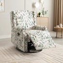 UIXE Swivel Rocker Manual Recliner Chairs Set of 2, Wingback Swivel Glider Fabric Nursery Reclining Sofa Chair, High Back Upholstered Arm Chair for Living Room Bedroom - Bird Pattern by CozyNest Decor