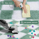 Super Soft Rug for Bedroom, 8x10 ft Sage Green and White Area Rug Classic Checkered Shaggy Anti-Skid High Pile Soft Fluffy Rug Fuzzy Carpet for Living Room Bedroom Kids Room Nursery, Dorm by TinyTreasures Baby Boutique
