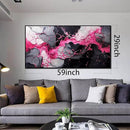Abstract Wall Art for Living Room, Pink Canvas Wall Decor for Bedroom, Framed Picture Print, Large Size 59x29 Inches by CozyNest Decor