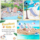 31 Pcs Beach Microlandscape Miniature Dollhouse Decoration, Maritime Decoration with Mini Beach Umbrella Mini Chair Miniature Coconut Tree Beach Decor for DIY Garden Plant Pool by GreenHaven Gardens