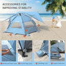 Elegear Beach Tent with Canopy, 1-Second Setup Pop Up Sun Shelter Shade, UPF 50+ UV Protection Silver-Coated Lightweight Portable Beach Cabana by TinyTreasures Baby Boutique