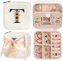AYGXU Travel Jewelry Box for Women and Girls - Small Case With Initial A-Z - Teacher Gifts by TinyTreasures Baby Boutique